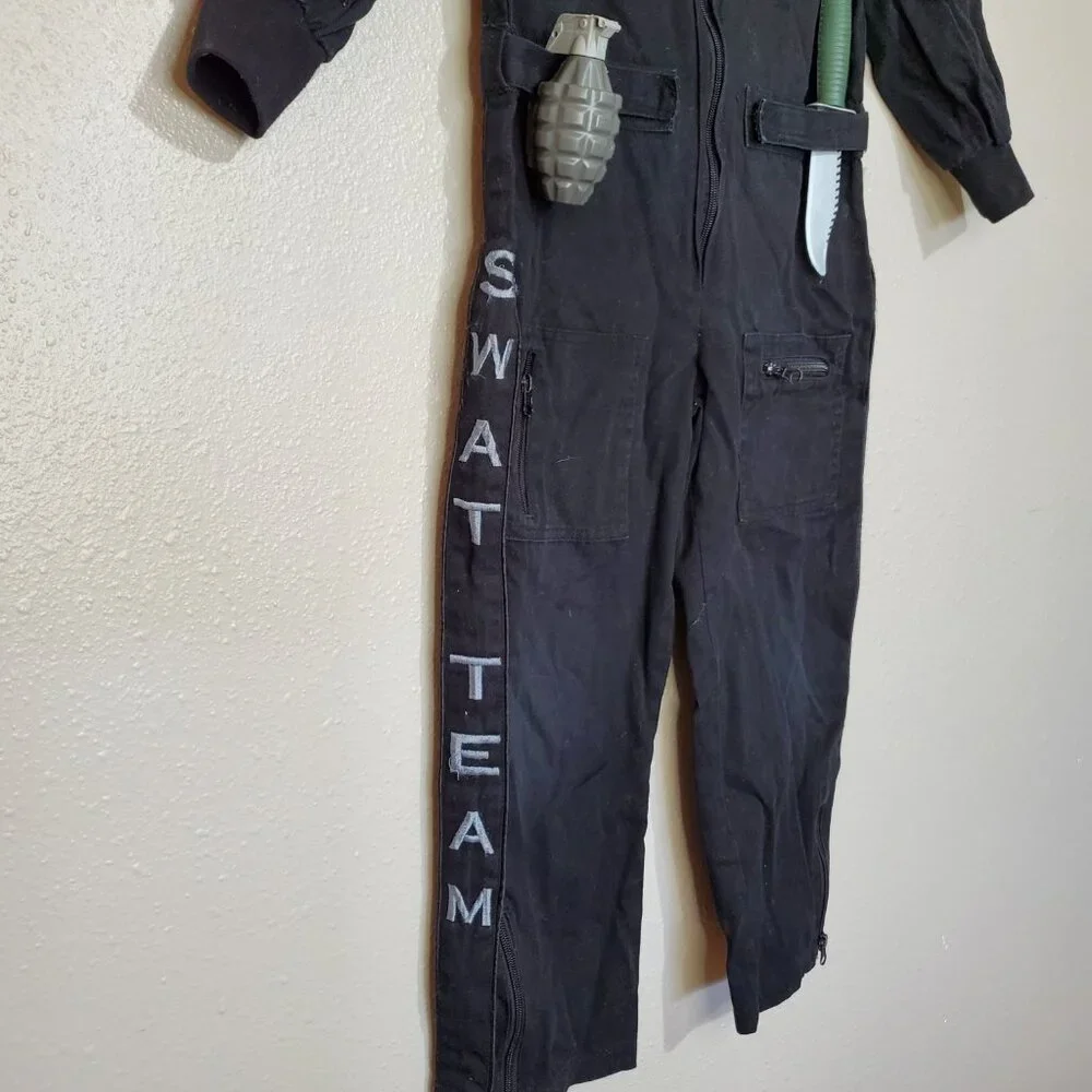 SWAT Officer Costume Jumpsuit Dress Up Halloween Kid's Size 6-8
